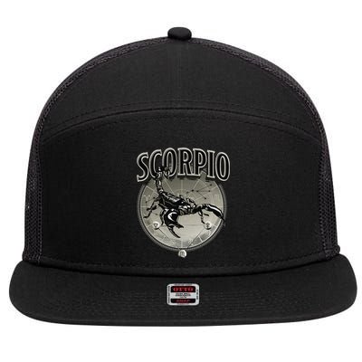 Scorpio Tee Zodiac Sign Scorpio 7 Panel Mesh Trucker Snapback Hat