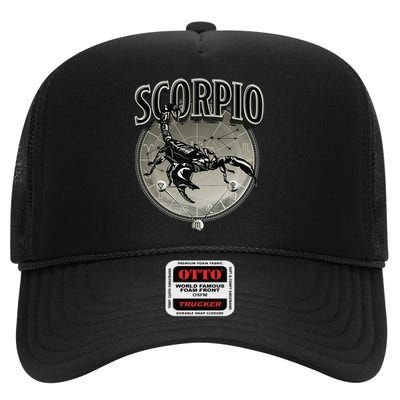 Scorpio Tee Zodiac Sign Scorpio High Crown Mesh Back Trucker Hat