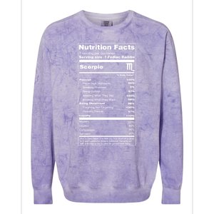 Scorpio Tee Zodiac Sign Nutrition Facts Gift Colorblast Crewneck Sweatshirt