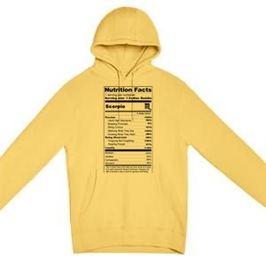 Scorpio Tee Zodiac Sign Nutrition Facts Gift Premium Pullover Hoodie