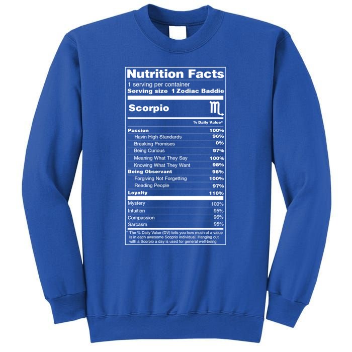 Scorpio Tee Zodiac Sign Nutrition Facts Gift Sweatshirt