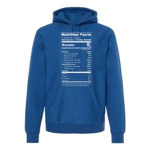 Scorpio Tee Zodiac Sign Nutrition Facts Gift Premium Hoodie