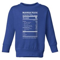 Scorpio Tee Zodiac Sign Nutrition Facts Gift Toddler Sweatshirt