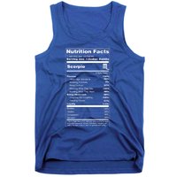 Scorpio Tee Zodiac Sign Nutrition Facts Gift Tank Top