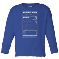 Scorpio Tee Zodiac Sign Nutrition Facts Gift Toddler Long Sleeve Shirt