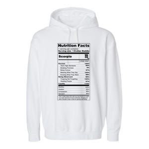 Scorpio Tee Zodiac Sign Nutrition Facts Gift Garment-Dyed Fleece Hoodie