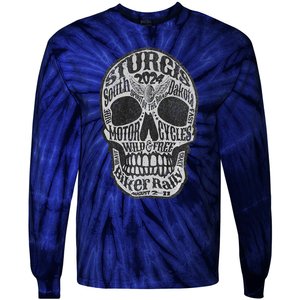 Sturgis Usa 2024 Skull Front Back South Dakota Biker Premium Tie-Dye Long Sleeve Shirt