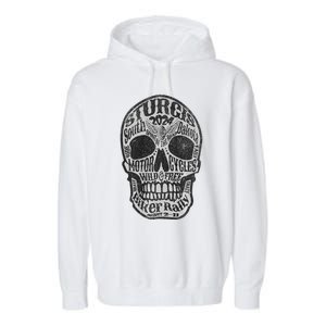 Sturgis Usa 2024 Skull Front Back South Dakota Biker Premium Garment-Dyed Fleece Hoodie