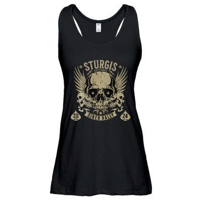 Sturgis Usa 2024 Skull South Dakota Biker Ladies Essential Flowy Tank