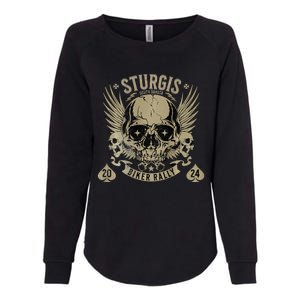 Sturgis Usa 2024 Skull South Dakota Biker Womens California Wash Sweatshirt