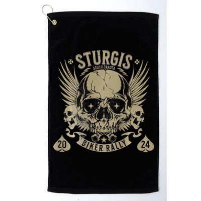 Sturgis Usa 2024 Skull South Dakota Biker Platinum Collection Golf Towel