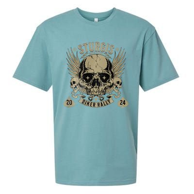 Sturgis Usa 2024 Skull South Dakota Biker Sueded Cloud Jersey T-Shirt