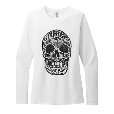 Sturgis Usa 2024 Skull South Dakota Womens CVC Long Sleeve Shirt