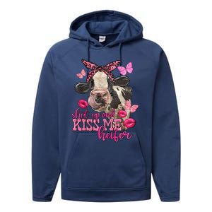 Shut Up And Heifer Cow Valentine's Day Couple Valentine Performance Fleece Hoodie