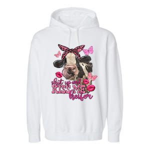 Shut Up And Heifer Cow Valentine's Day Couple Valentine Garment-Dyed Fleece Hoodie