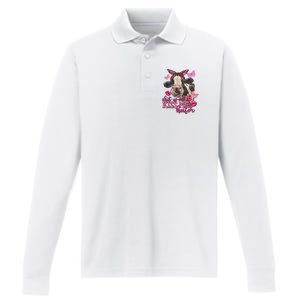 Shut Up And Heifer Cow Valentine's Day Couple Valentine Performance Long Sleeve Polo