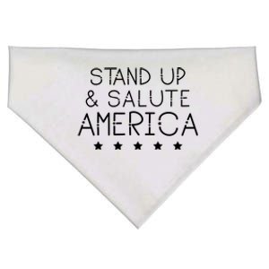 Stand Up And Salute America Support American Veterans Gift USA-Made Doggie Bandana