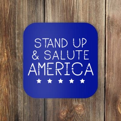 Stand Up And Salute America Support American Veterans Gift Coaster