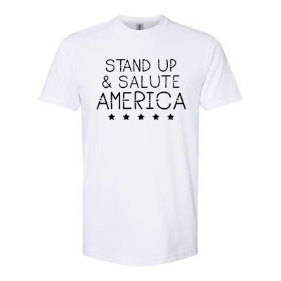 Stand Up And Salute America Support American Veterans Gift Softstyle CVC T-Shirt