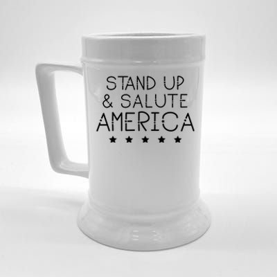 Stand Up And Salute America Support American Veterans Gift Beer Stein