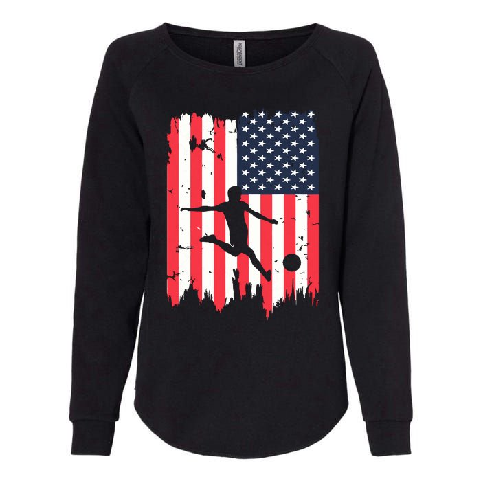 Soccer Usa American Flag 4th Of July Patriotic Sports Womens California Wash Sweatshirt