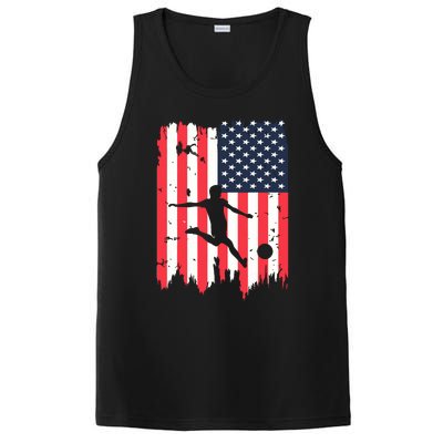 Soccer Usa American Flag 4th Of July Patriotic Sports PosiCharge Competitor Tank