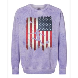 Soccer Usa American Flag 4th Of July Patriotic Sports Colorblast Crewneck Sweatshirt