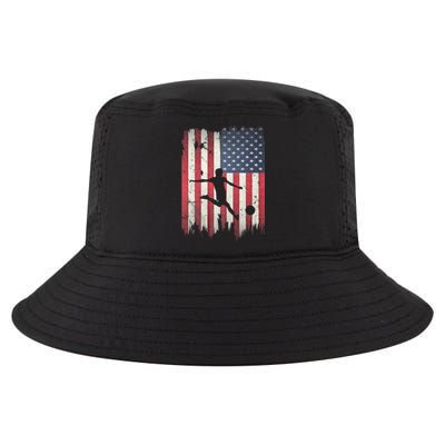 Soccer Usa American Flag 4th Of July Patriotic Sports Cool Comfort Performance Bucket Hat