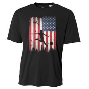 Soccer Usa American Flag 4th Of July Patriotic Sports Cooling Performance Crew T-Shirt