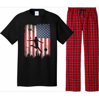 Soccer Usa American Flag 4th Of July Patriotic Sports Pajama Set