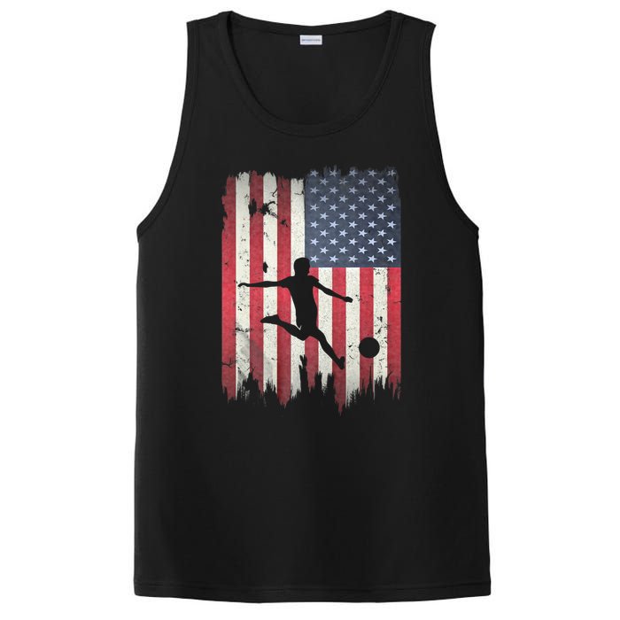 Soccer Usa American Flag 4th Of July Patriotic Sports PosiCharge Competitor Tank