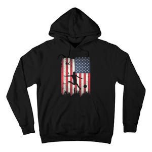 Soccer Usa American Flag 4th Of July Patriotic Sports Tall Hoodie