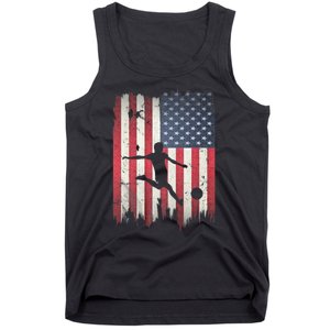 Soccer Usa American Flag 4th Of July Patriotic Sports Tank Top