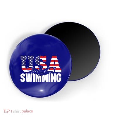 Swimming Us American Flag Water Swimmer And Swim Great Gift Magnet