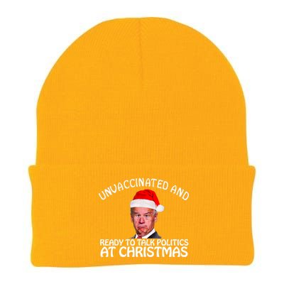 Santa Unvaccinated And Ready To Talk Politics At Christmas Knit Cap Winter Beanie