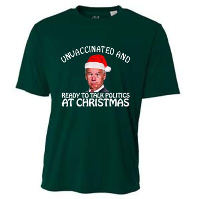 Santa Unvaccinated And Ready To Talk Politics At Christmas Cooling Performance Crew T-Shirt