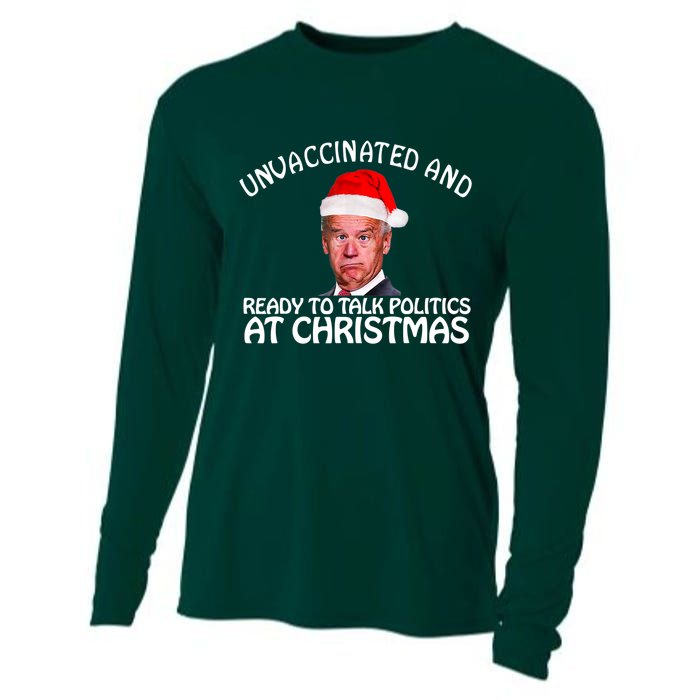 Santa Unvaccinated And Ready To Talk Politics At Christmas Cooling Performance Long Sleeve Crew