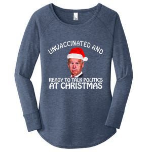 Santa Unvaccinated And Ready To Talk Politics At Christmas Women's Perfect Tri Tunic Long Sleeve Shirt