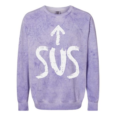 Sus Up Arrow Funny Saying Gaming Meme Suspicious Colorblast Crewneck Sweatshirt