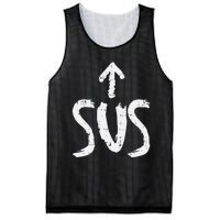 Sus Up Arrow Funny Saying Gaming Meme Suspicious Mesh Reversible Basketball Jersey Tank