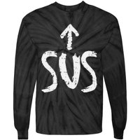 Sus Up Arrow Funny Saying Gaming Meme Suspicious Tie-Dye Long Sleeve Shirt