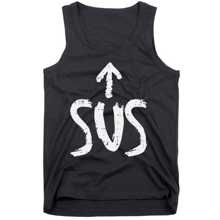 Sus Up Arrow Funny Saying Gaming Meme Suspicious Tank Top