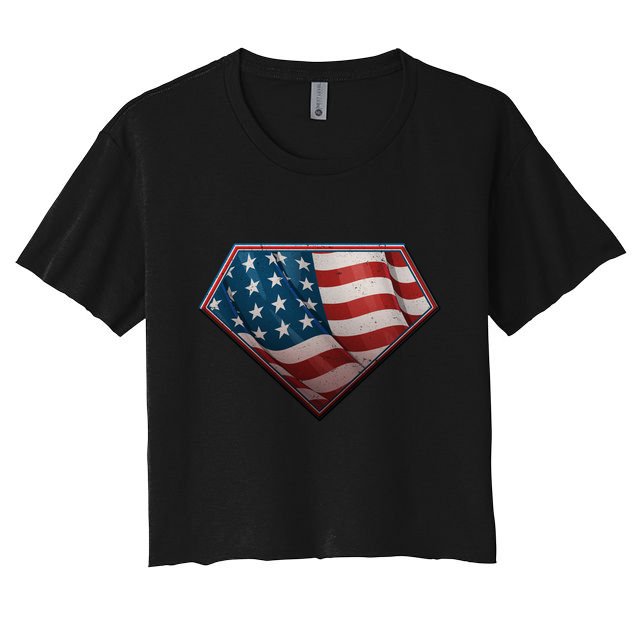 Super USA American Flag Crop Top
