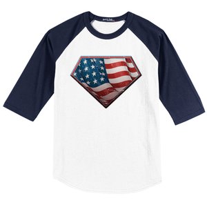 Super USA American Flag Baseball Sleeve Shirt