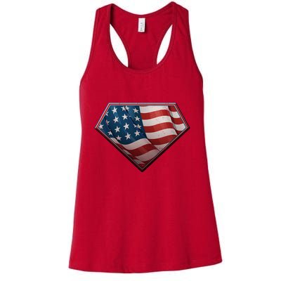 Super USA American Flag Womens Tank Top