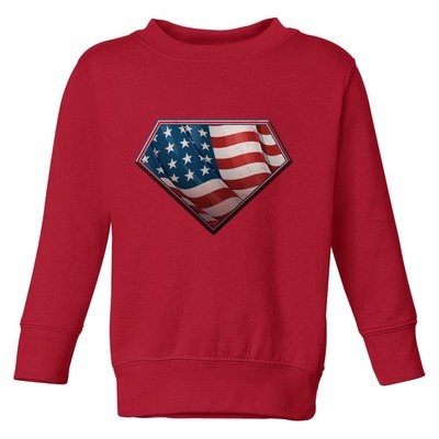 Super USA American Flag Toddler Sweatshirt