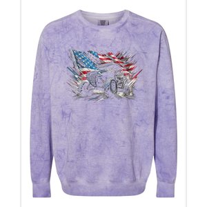 Sxs Utv American Flag Outdoors Colorblast Crewneck Sweatshirt