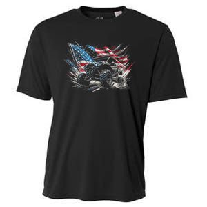 Sxs Utv American Flag Outdoors Cooling Performance Crew T-Shirt