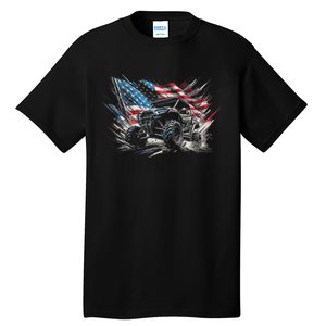 Sxs Utv American Flag Outdoors Tall T-Shirt