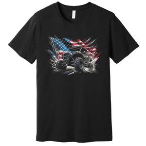 Sxs Utv American Flag Outdoors Premium T-Shirt